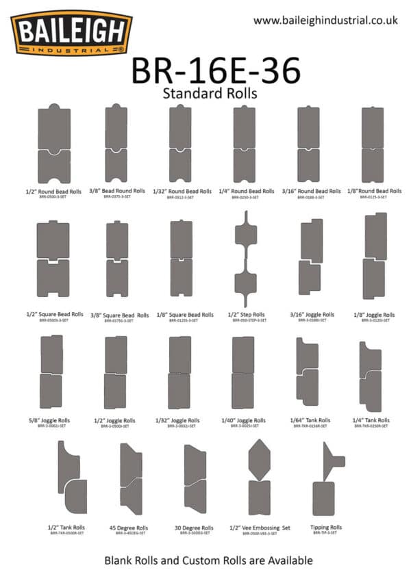 Baileigh BR-16E-36 Bead Roller