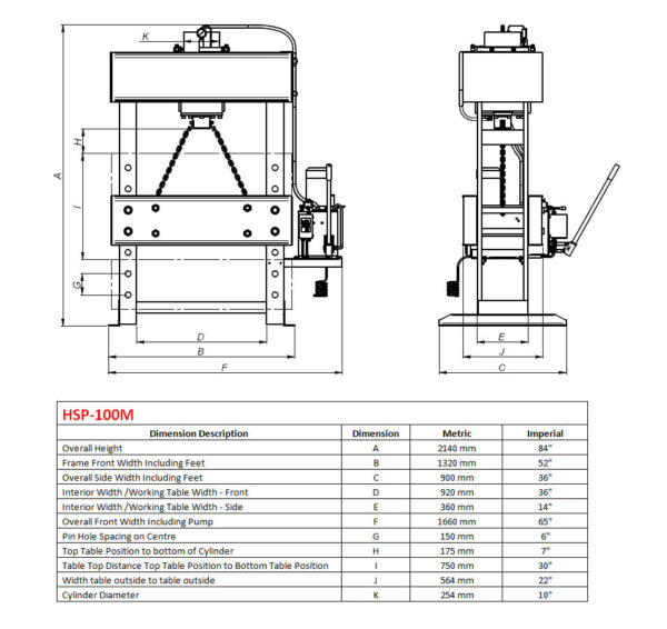 Baileigh HSP-110M Hydraulic Workshop Press