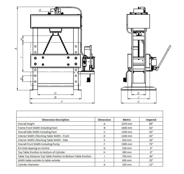 Baileigh HSP-176M Hydraulic Workshop Press