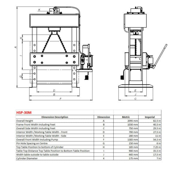 Baileigh HSP-33M Hydraulic Workshop Press