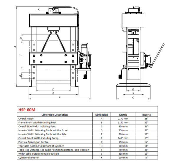 Baileigh HSP-66M Hydraulic Workshop Press